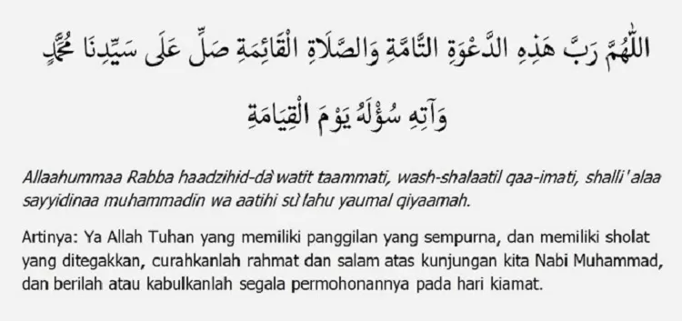 Bacaan Doa Setelah Adzan Lengkap Dengan Tulisan Arab Latin Dan Artinya