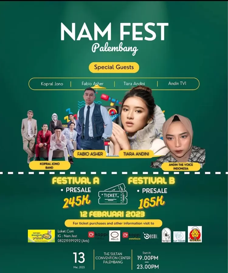 NAM Fest 2023 Hadirkan Tiara Andini Dan Fabio Asher Konser Di Palembang ...