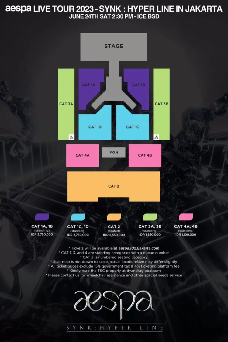 Konser aespa di Jakarta Telah Rilis Seat Plan dan Pricelist, Sudah