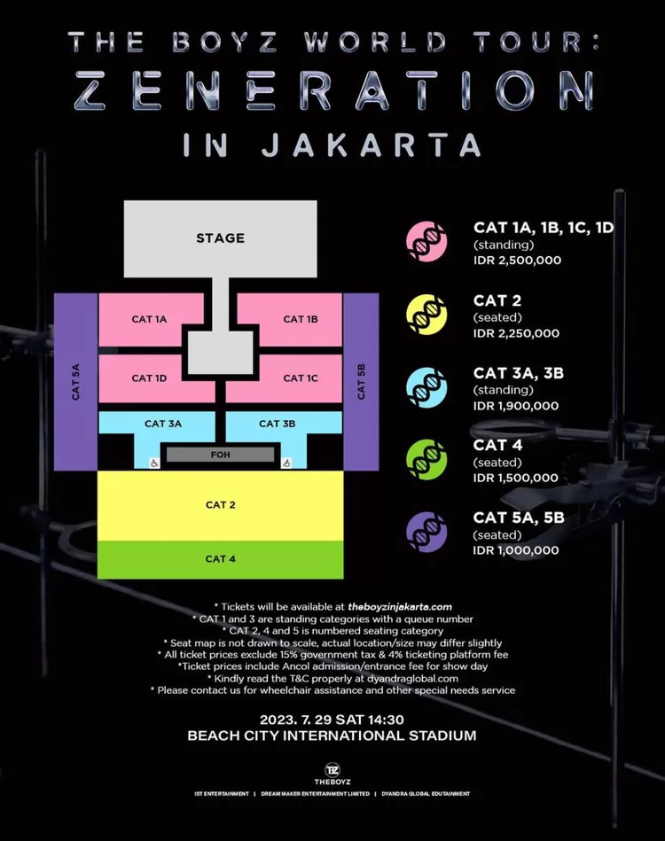 Konser THE BOYZ di Jakarta Merilis Seat Plan dan Harga Tiket, Sudah