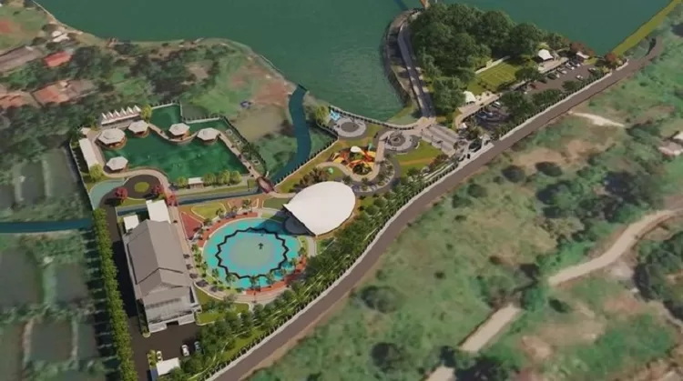 MEGAH : Desain taman alun-alun dan hutan kota yang rencananya akan dibangun di wilayah barat Kota Depok.