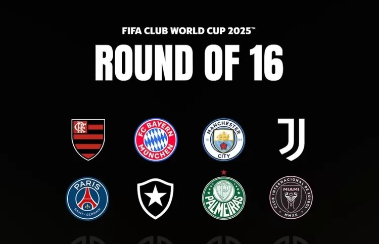 Delapan tim yang melangkah ke babak 16 besar Piala Dunia Antarklub 2025. (tangkapan layar akun instagram @fifaclubworldcup)