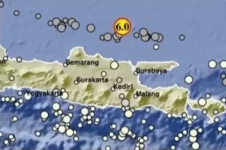 Peta penyebaran gempa dari BMKG
