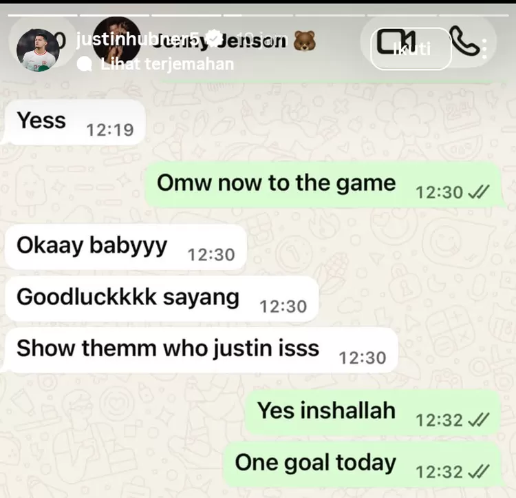 Justin Hubner sempat chatting dengan Jennifer Coppen sebelum mencetak gol di Liga Belanda