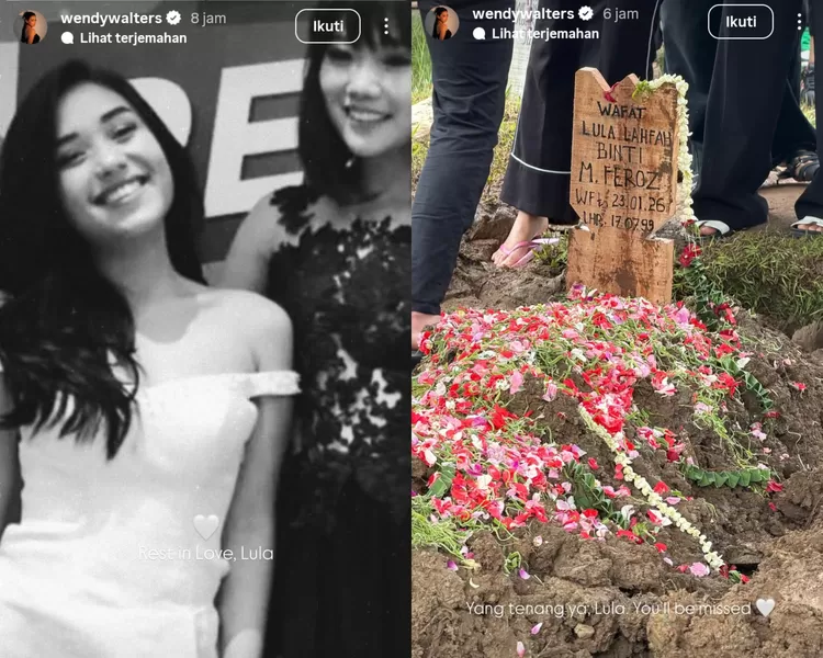 Wendy Walters berduka usai Lula Lahfah dikabarkan meninggal dunia