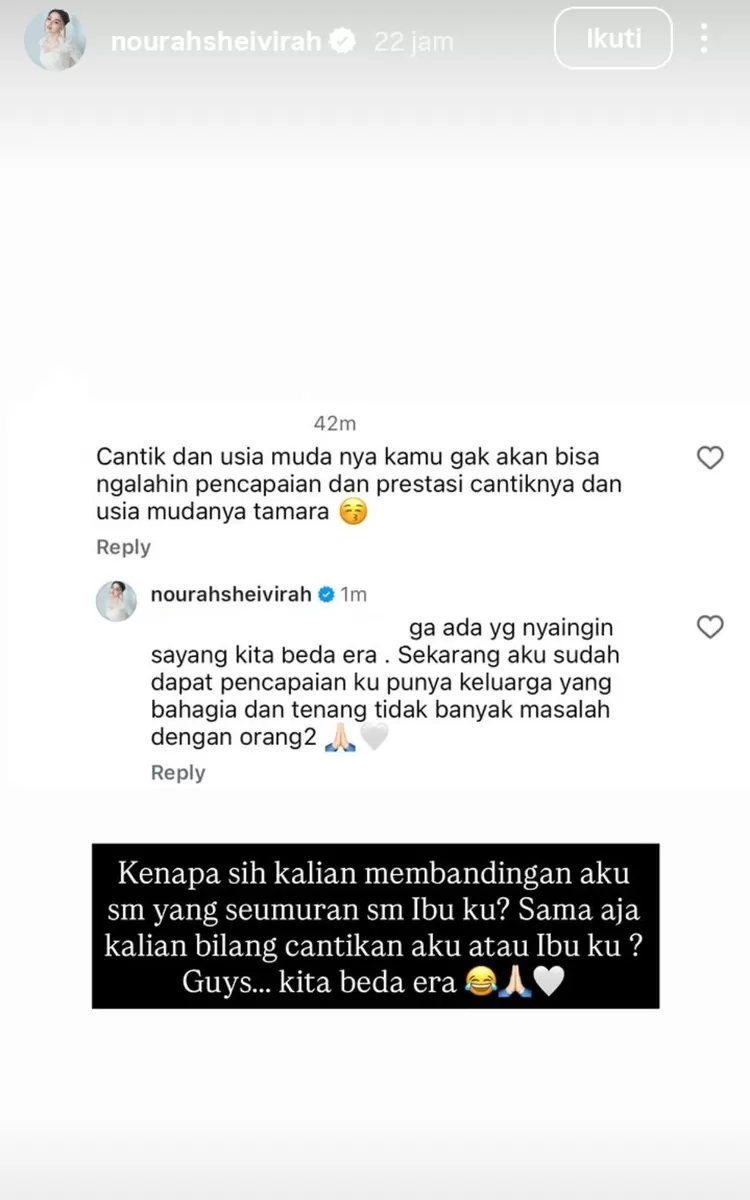 Nurah Syahfirah balas komentar yang membandingkan dirinya dengan Tamara Bleszynski