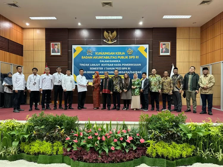 Tim kunjungan BAP DPD RI kunjungan kerja ke BPK RI Perwakilan Provinsi Sumut, Senin 25/3/2024. (Realitasonline.id/ istimewa)