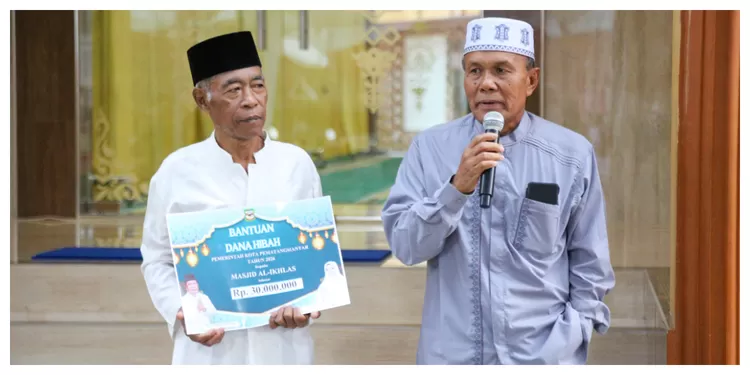 BKM Mesjid Al Ikhlas mengucapkan terimakasih kepada Pemko Pematangsiantar. (Realitasonline.id/Rhy)