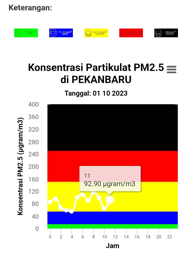 Tidak Sehat! Kualitas Udara Di Pekanbaru Di Level Warna Kuning Dengan ...