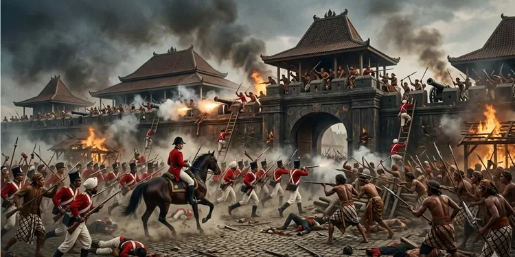 Ilustrasi: Geger Sepehi. Ketika kasultanan Ngayogyakarto Hadiningrat diserang penguasa Hindia.