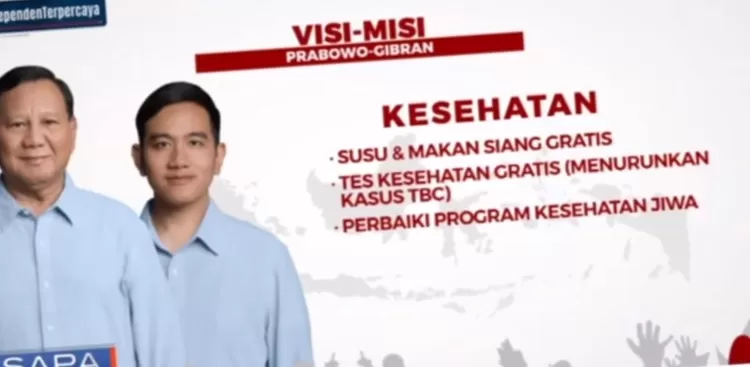 Visi dan Misi Paslon Nomor 02 Prabowo-Gibran di bidang kesehatan