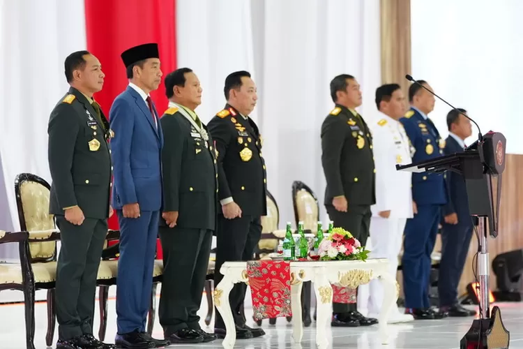 Rapim TNI dan Polri Tahun 2024 dihadiri Presiden RI Joko Widodo, dilaksanakan di Mabes TNI Cilangkap, Jakarta Timur, Rabu (28/2/2024). Foto: Puspen TNI