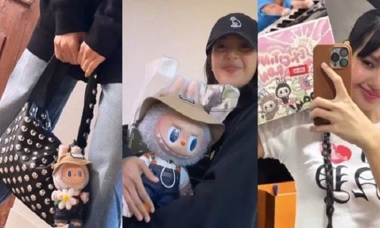 Lisa Blackpink bersama Boneka Labubu