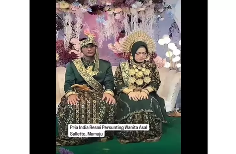 Pria India Berhasil Nikahi Wanita Sulawesi Barat. Foto: Tangkap Layar