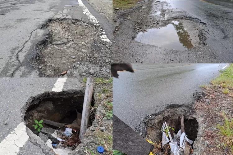 Jalan Nasional ruas Ampera Surumana - Kota Palu yang mendapat penanganan di tahun 2023 lalu tampak mengalami keruskan saat ini. 