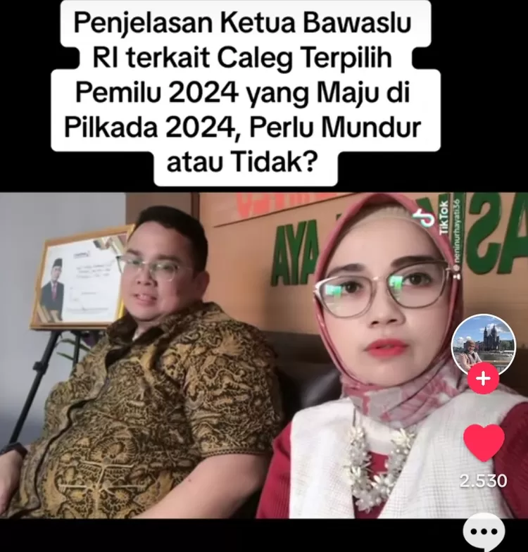 wawancara singkat bersama Direktur Democracy and Electoral Empowerment Partnership (DEEP) Indonesia Neni Nur Hayati bersama ketua Bawaslu RI Rahmat Bagja. (Foto : Tangkapan Layar video TikTok Neni Nur Hayati)