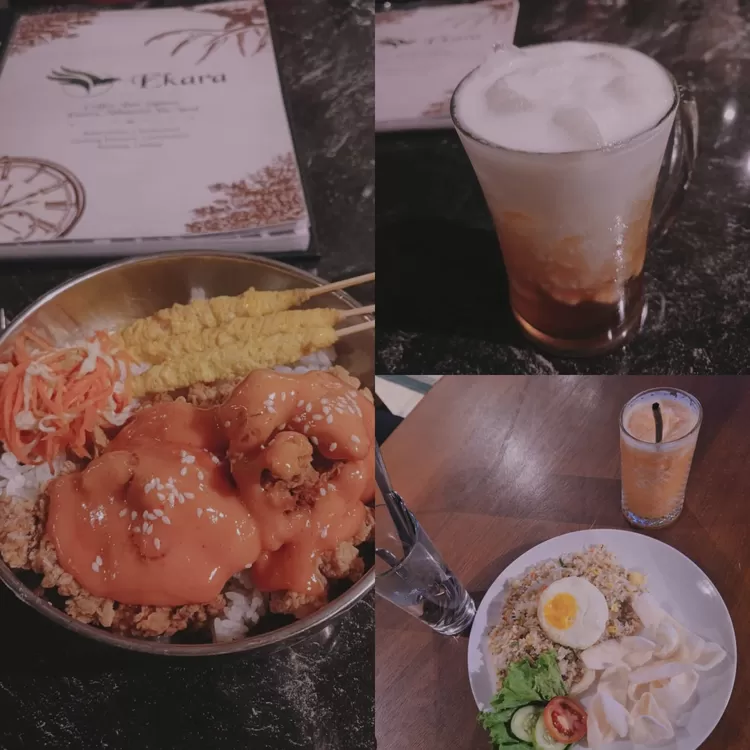 Truffle Mentai, Nasi Goreng Singapore, Butterbeer, dan jus wortel jadi pilihan menu andalan di Ekara Coffee & Eatery. Rasanya unik, tampilannya menggoda!