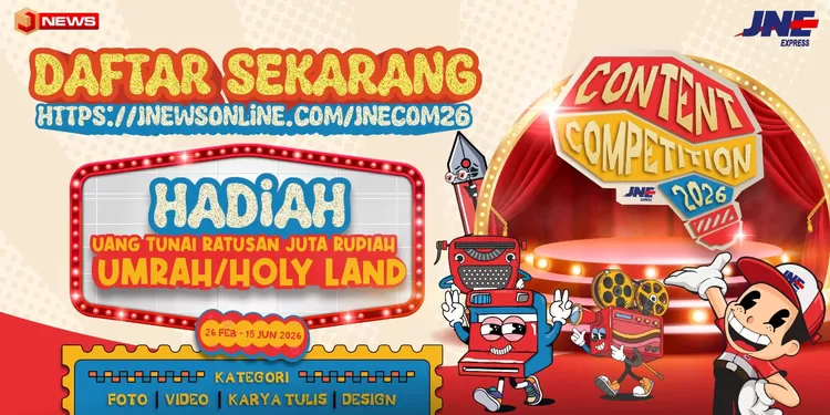 JNE Content Competition 2026 kembali digelar dengan hadiah ratusan juta rupiah serta kesempatan Umrah dan Holy Land bagi para pemenang.