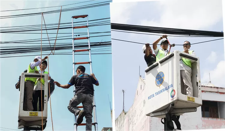 Wajah baru Kota Tasikmalaya! Wali Kota Tasikmalaya Viman Alfarizi Ramadhan gandeng APJATEL rapikan kabel semrawut dan tindak tiang internet illegal, Rabu (29/4/2026).