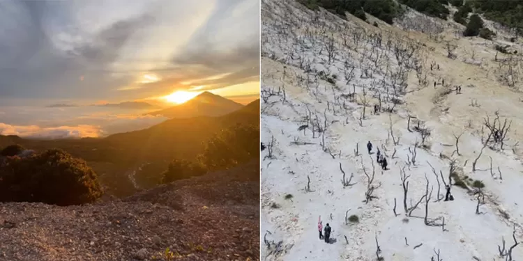 Hutan Mati, Kawah Mas, dan Pondok Saladah menjadi daya tarik utama Gunung Papandayan, destinasi wisata alam unggulan Garut.  