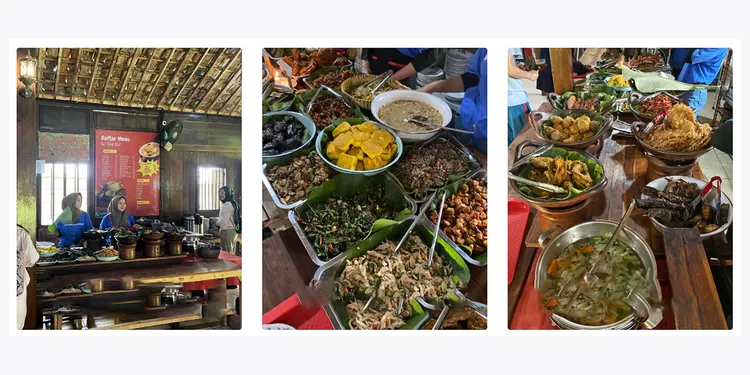 Kopi Klotok BSD menawarkan wisata kuliner Tangerang dengan masakan Jawa Tengah, rumah joglo, suasana asri, dan menu tradisional.  