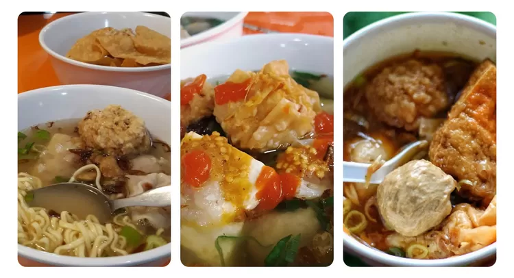 Bakso Malang Cak Uban di Kelapa Gading dikenal dengan kuah harum bertabur bawang goreng, daun bawang, dan seledri serta pilihan isian yang lengkap.  