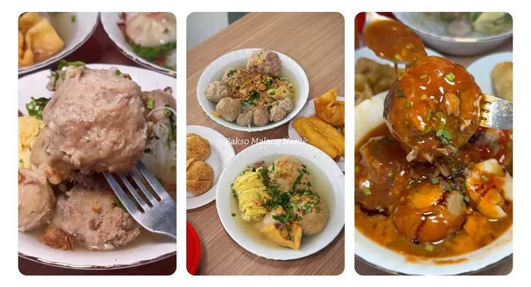 Bakso Malang Nonik menawarkan kuah bening berkaldu gurih dengan bakso kenyal dan aneka pelengkap yang cocok dinikmati selagi hangat.  