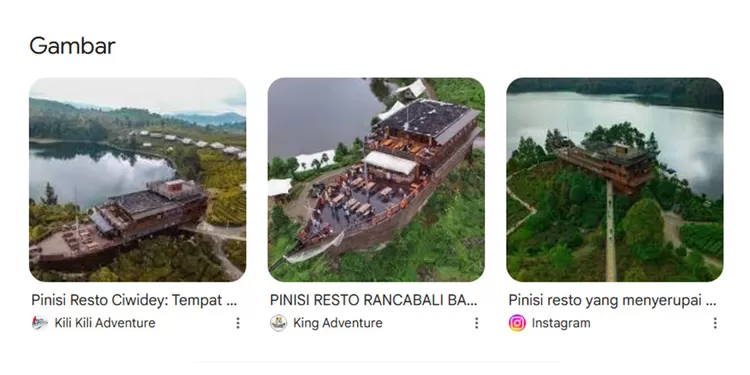 Pinisi Resto di Glamping Lakeside Rancabali menyuguhkan pengalaman bersantap dengan latar Danau Situ Patenggang dan hamparan kebun teh yang indah.    