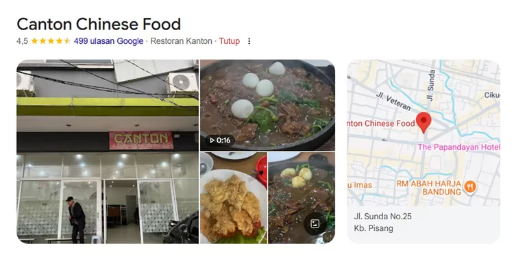 Canton Chinese Food bisa jadi pilihan kuliner di Bandung untuk menikmati sapo tahu seafood, fuyunghai, dan capcai bersama keluarga atau teman.  