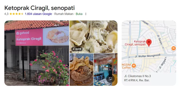 Ketoprak Ciragil di Senopati, Jakarta Selatan, sudah eksis sejak 1960-an. Bumbu kacang khas dan pilihan telur membuatnya tetap jadi favorit lintas generasi.