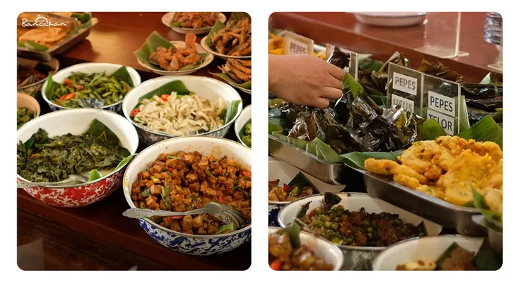 Nasi Bancakan jadi pilihan wisata kuliner dekat Stasiun Bandung dengan aneka hidangan khas Sunda, dari ayam goreng, pepes, sayur asem hingga sambal.  