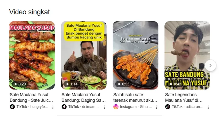 Sate Maulana Yusuf menawarkan sate ayam, kambing, dan sapi dengan daging empuk serta bumbu meresap. Pilihan tepat untuk kuliner dekat Stasiun Bandung.  