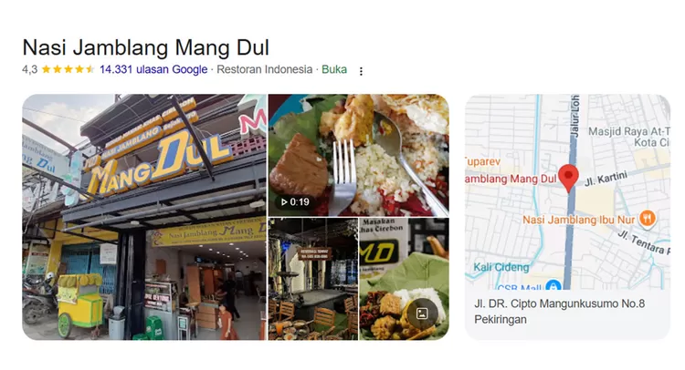Nasi Jamblang Mang Dul terkenal sebagai nasi jamblang Cirebon legendaris. Datang lebih awal agar tak kehabisan lauk favorit dan tempat duduk.  