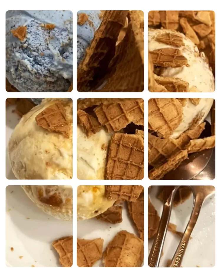 Es krim Jakarta Selatan di Honest Spoon menawarkan rasa unik seperti cokelat Belgia, buah naga, dan Um Ali yang cocok dinikmati dengan waffle.  