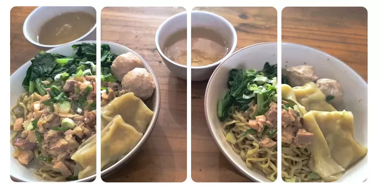 Mie Ayam Pacitan 99 di kawasan Buncit Raya punya kuah berbumbu pekat dengan rasa manis gurih. Tambahan ceker, bakso, dan sambal makin lengkap.  