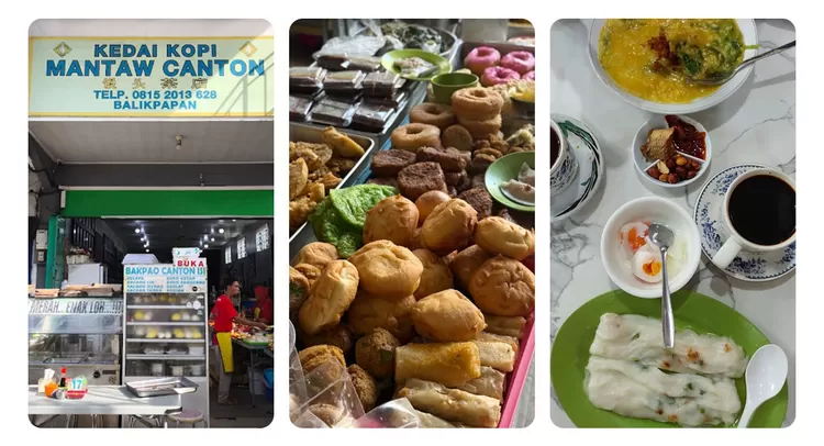 Kedai Kopi Mantaw Canton telah hadir sejak 1958. Pilihan sarapan seperti nasi Hainan, soto Banjar, mantau hingga kopi tersedia di sini.  