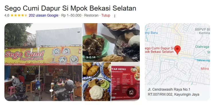 Sego Cumi Dapurku Si Mpok Bekasi menawarkan cumi balado, mercon, bumbu hitam hingga cabai hijau, lengkap dengan nasi, lalapan, dan sambal.  