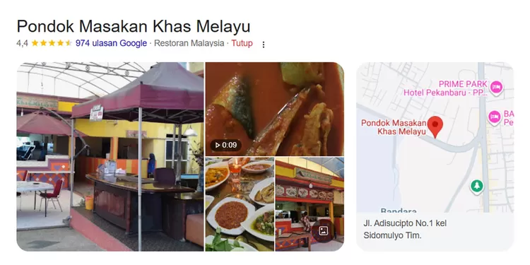 Gulai ikan baung kuah tempoyak menjadi menu andalan Pondok Masakan Khas Melayu, lengkap dengan pilihan kuliner khas Melayu lainnya. 
