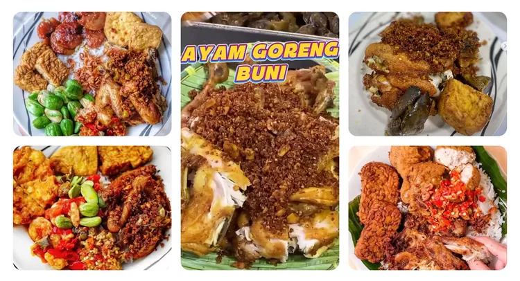 Ayam Goreng Buni di kawasan Mangga Besar, Jakarta, berdiri sejak 1958 dengan racikan bumbu ketumbar khas dan pilihan nasi uduk.  