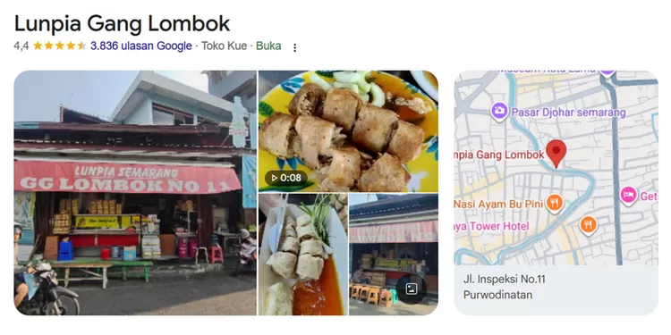 Lumpia Gang Lombok di Semarang menawarkan lumpia goreng dan basah dengan isian rebung serta perpaduan cita rasa Tionghoa dan Jawa.