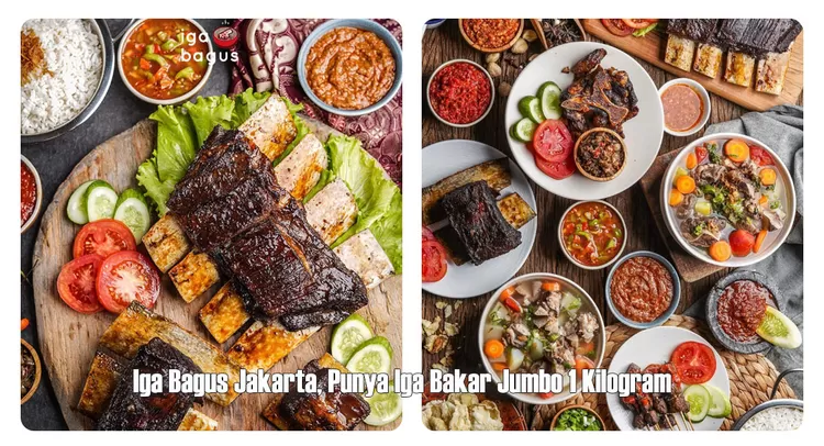 Iga Bagus di Jakarta menawarkan iga barbar seberat 1 kilogram, sate iga, nasi goreng iga, hingga kebab isi iga dengan enam pilihan sambal. 
