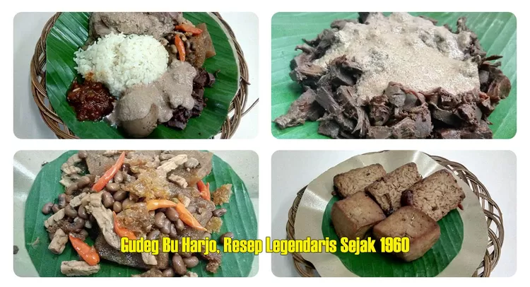 Gudeg Bu Harjo di Cikini Gold Center, Jakarta, menawarkan nasi gudeg krecek dengan pilihan ayam kampung, telur, tahu, dan tempe bacem. 
