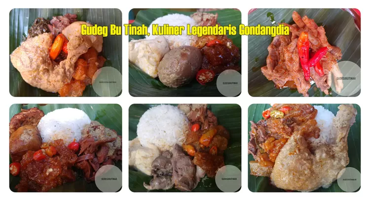 Gudeg Bu Tinah dekat Stasiun Gondangdia, Jakarta, menyediakan pilihan gudeg dengan telur mulai Rp28.000 dan paket ayam.  