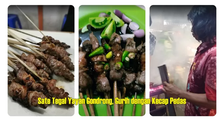 Sate Tegal Yayan Gondrong di Setiabudi, Jakarta Selatan, menawarkan 10 tusuk sate kambing dengan kecap manis, cabai rawit, tomat hijau, dan bawang merah.