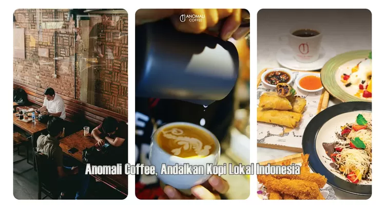 Anomali Coffee Senopati menyajikan kopi susu gula aren dan beragam menu makanan, mulai dari pasta hingga nasi goreng kampung. 