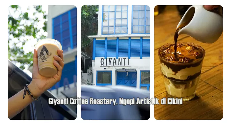 Giyanti Coffee Roastery di Cikini, Jakarta Pusat, menawarkan flat white, cappuccino, dan es moka dengan suasana interior artistik. 