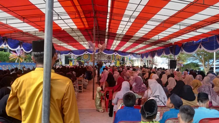 Puncak perayaan Maulid Nabi, SMPN 12 di hadiri ratusan siswa, guru serta tamu undangan, Senin 28 Agustus 2026. 