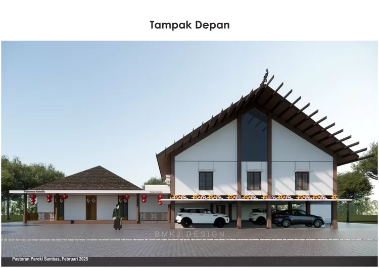 Potret Desain Gedung Baru Bangunan Pastoran Paroki Sambas
