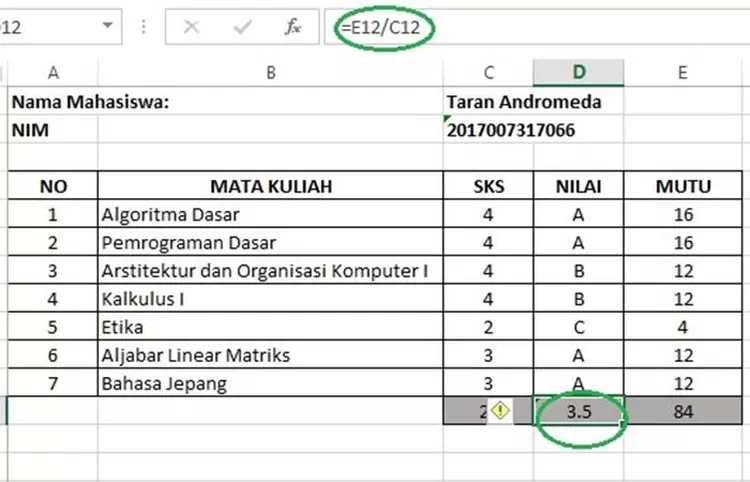 Cara Menghitung Ipk Dengan Rumus Excel Mahasiswa Wajib Tahu Tekno Play Halaman 2 7890