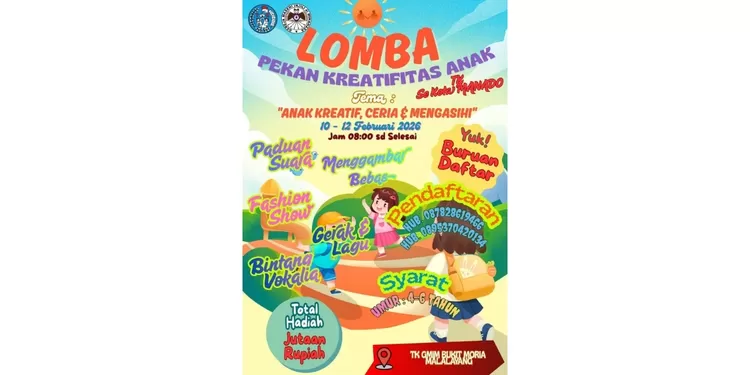 Baliho Pekan Kreativitas Anak Se-Kota Manado.